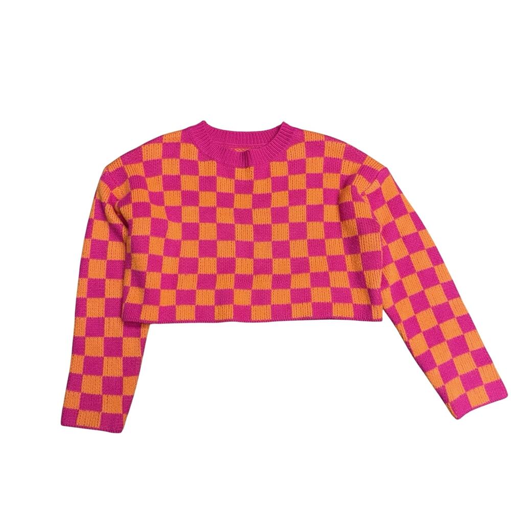 Shein Women's Size S Pink/orange Cropped Sweater